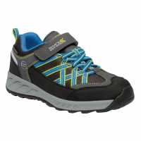 Regatta Samaris Junior Velcro Low Walking Shoes Briar/FrBlue 