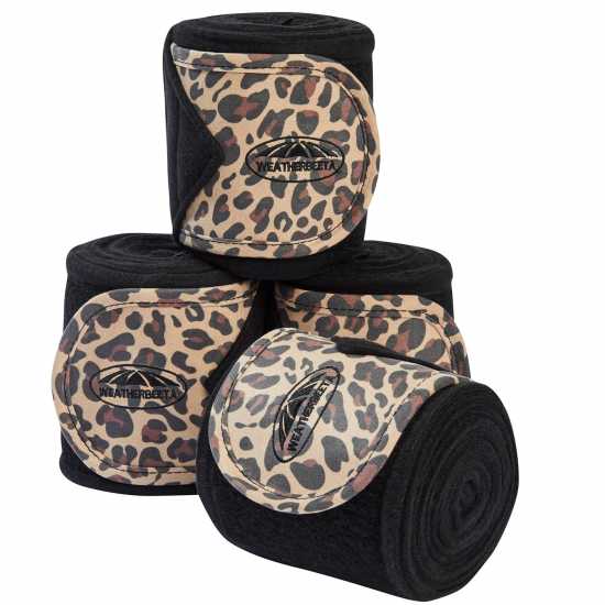 Weatherbeeta Leopard Fleece Bandages 4 Pack Brown Leopard За коня