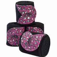 Weatherbeeta Leopard Fleece Bandages 4 Pack Pink Leopard За коня