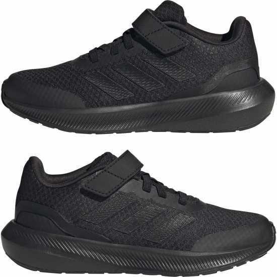 Adidas Run Falcon 3 Childrens Boys Running Shoes Triple Black - Детски маратонки