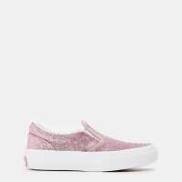 Vans Classic Slip-On Glitter Rose Gold Canvas Trainers Unisex Kids  Детски платненки и гуменки