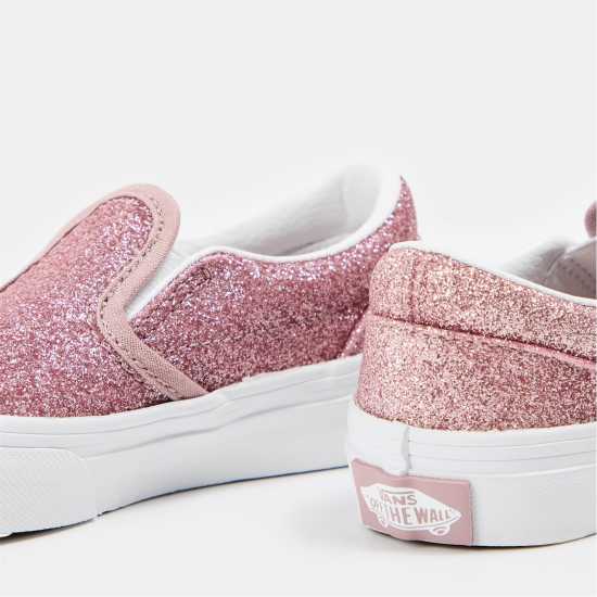 Детски платненки и гуменки Vans Classic Slip-On Glitter Rose Gold Canvas Trainers Unisex Kids Vans Classic Slip-On Glitter Rose Gold Canvas Trainers Unisex Kids Детски платненки и гуменки