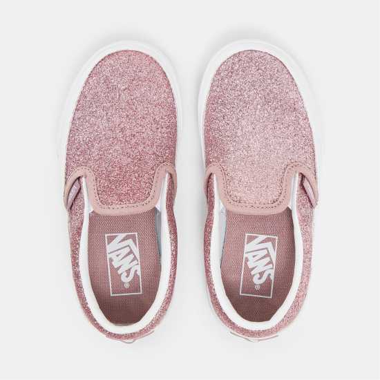 Детски платненки и гуменки Vans Classic Slip-On Glitter Rose Gold Canvas Trainers Unisex Kids Vans Classic Slip-On Glitter Rose Gold Canvas Trainers Unisex Kids Детски платненки и гуменки