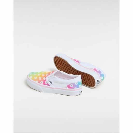 Детски платненки и гуменки Vans Classic Slip-On Color Theory Checke Canvas Trainers Unisex Kids White/Multi Vans Classic Slip-On Color Theory Checke Canvas Trainers Unisex Kids White/Multi Детски платненки и гуменки