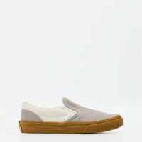 Vans Classic Slip-On Color Theory Checke Canvas Trainers Unisex Kids Gray/Gum Детски платненки и гуменки