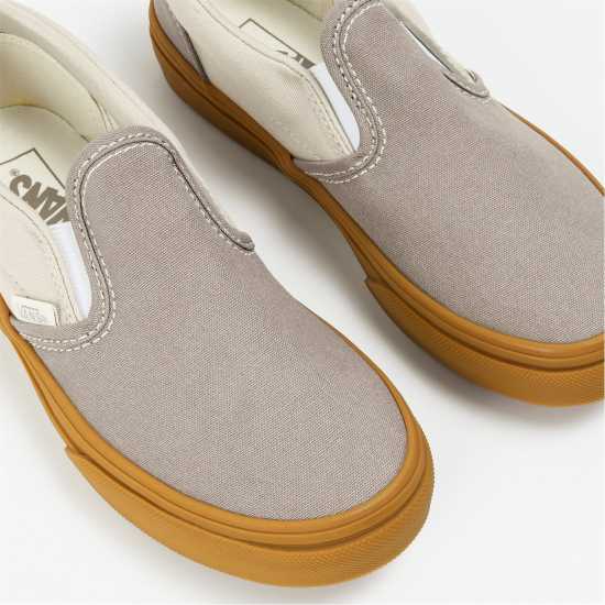 Детски платненки и гуменки Vans Classic Slip-On Color Theory Checke Canvas Trainers Unisex Kids Gray/Gum Vans Classic Slip-On Color Theory Checke Canvas Trainers Unisex Kids Gray/Gum Детски платненки и гуменки