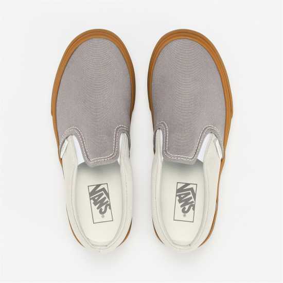 Детски платненки и гуменки Vans Classic Slip-On Color Theory Checke Canvas Trainers Unisex Kids Gray/Gum Vans Classic Slip-On Color Theory Checke Canvas Trainers Unisex Kids Gray/Gum Детски платненки и гуменки