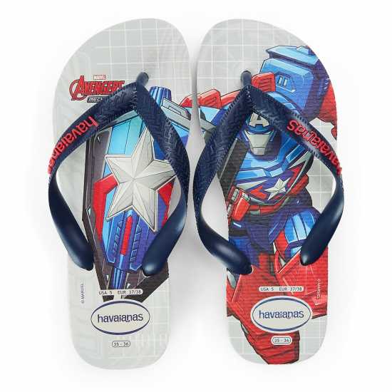Havaianas Джапанки Kids' Top Marvel Ii Blue Water Flip Flops White 