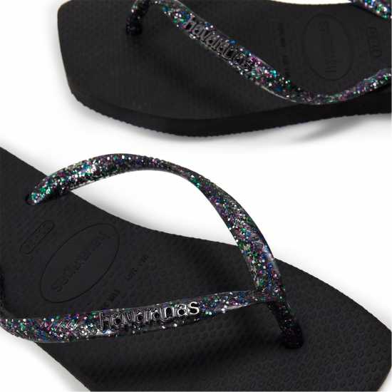 Havaianas Джапанки Kids' Square Logo Metallic Black Flip Flops Black 
