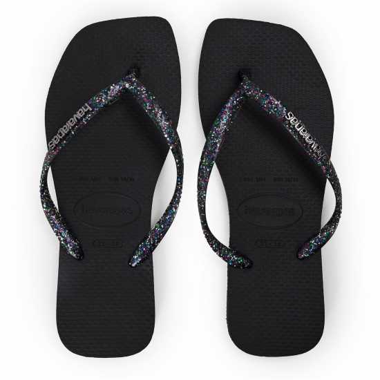 Havaianas Джапанки Kids' Square Logo Metallic Black Flip Flops Black 