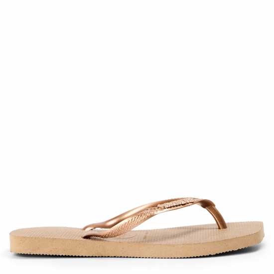 Havaianas Джапанки Kids' Square Logo Metallic Black Flip Flops Beige 