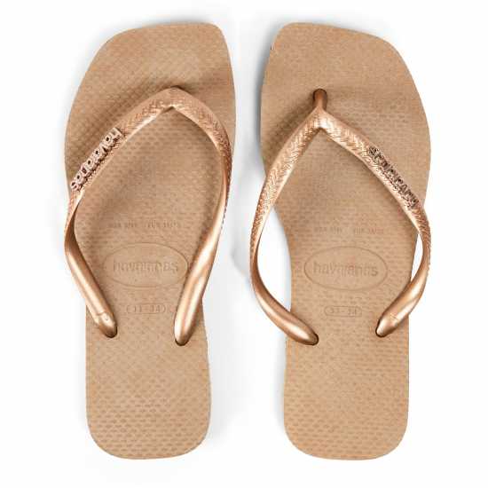 Havaianas Джапанки Kids' Square Logo Metallic Black Flip Flops Beige 