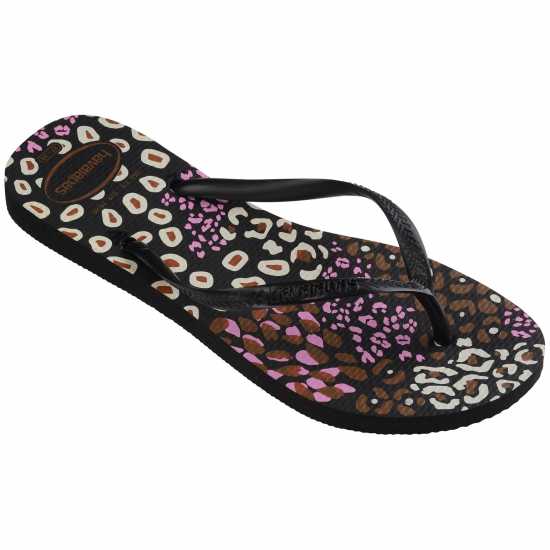 Havaianas Джапанки Kids' Hav Slim Animals Sand Grey/golden Flip Flops Black/Lemonade 