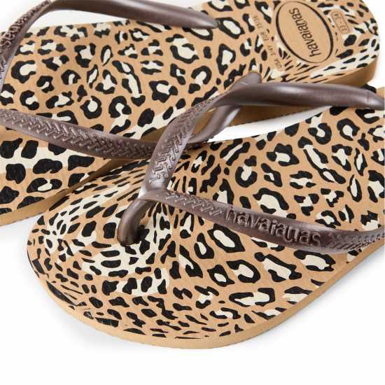 Havaianas Джапанки Kids' Hav Slim Animals Sand Grey/golden Flip Flops Animal Print 