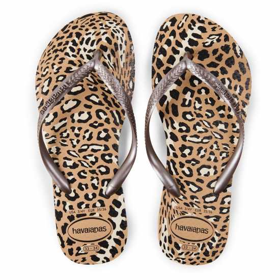 Havaianas Джапанки Kids' Hav Slim Animals Sand Grey/golden Flip Flops Animal Print 
