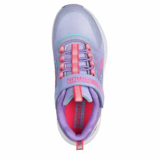 Skechers Bungee And Strap Glitter Mesh Sneak Slip On Runners Unisex Kids Lavender/Multi 