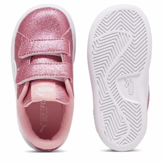 Puma Smash 3.0 Glitz Glam V Infant Girl Trainers Pink/White - Детски маратонки