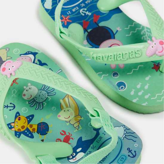 Havaianas Джапанки Unisex Kids' Peppa Pig Ballet Rose Flip Flops Green Garden 