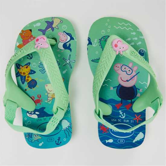 Havaianas Джапанки Unisex Kids' Peppa Pig Ballet Rose Flip Flops Green Garden 