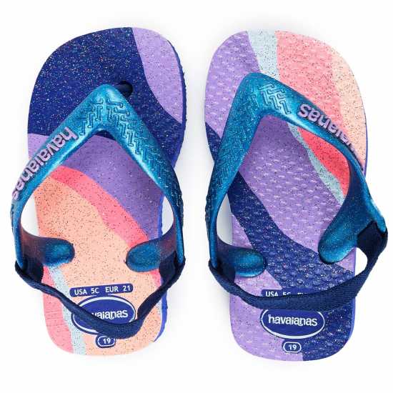 Havaianas Джапанки Unisex Kids' Baby Palette Glow Velvet Rose Flip Flops Marine Blue M 