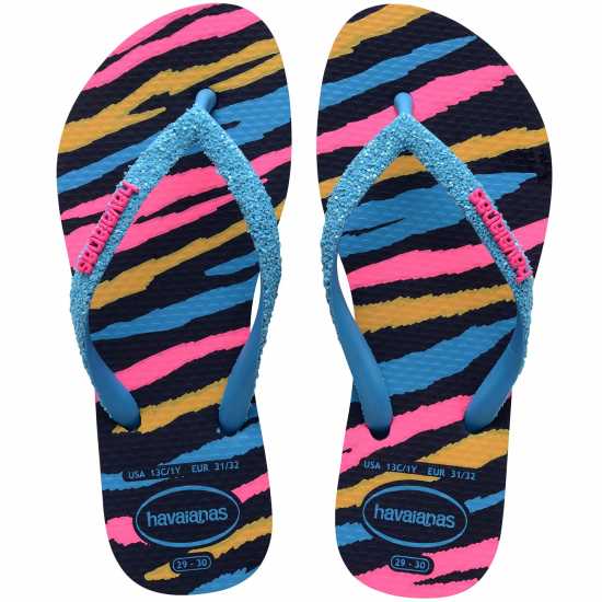 Havaianas Джапанки Hav. Kids Slim Glitter Trendy Pink Flip Flops Unisex Navy Blue 