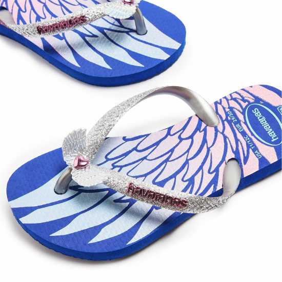 Havaianas Джапанки Unisex Kids Slim Glitter Pink Flip Flops Marine Blue 