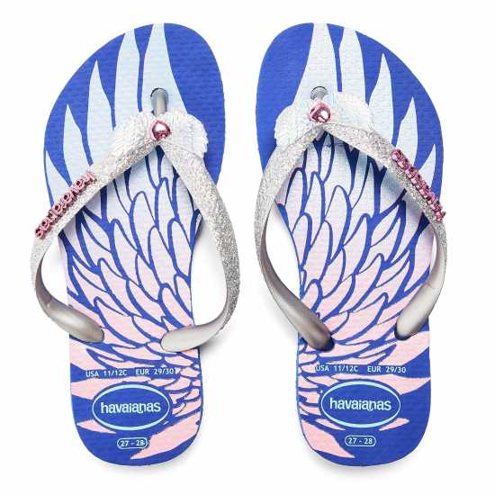 Havaianas Джапанки Unisex Kids Slim Glitter Pink Flip Flops Marine Blue 
