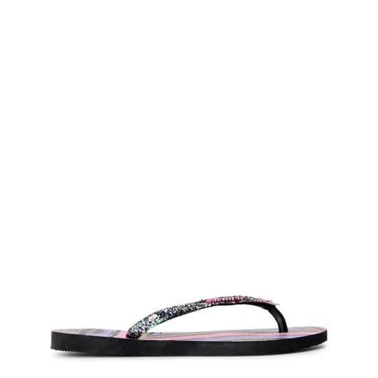 Havaianas Джапанки Unisex Kids Slim Glitter Pink Flip Flops Black 