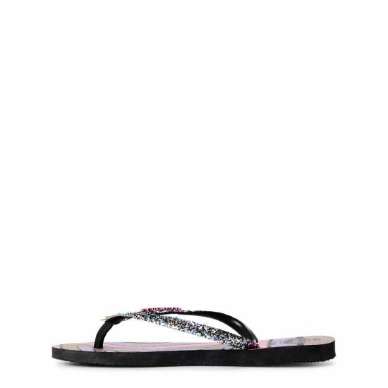Havaianas Джапанки Unisex Kids Slim Glitter Pink Flip Flops Black 