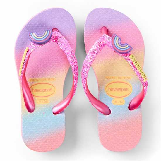 Havaianas Джапанки Unisex Kids Slim Glitter Pink Flip Flops Pink Lemonade 