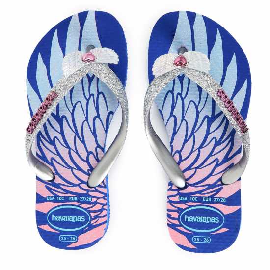 Havaianas Джапанки Unisex Kids Slim Glitter Pink Flip Flops Marine Blue 