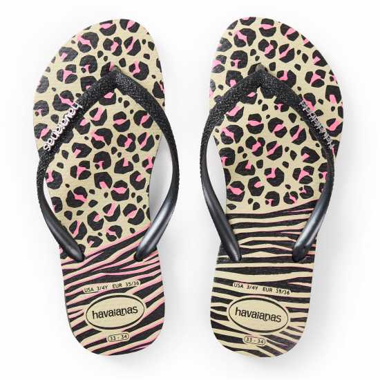 Havaianas Джапанки Hav. Slim Animals Mix Black/grey 33 Flip Flops Unisex Kids  