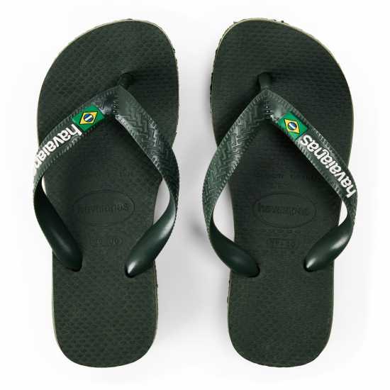 Havaianas Джапанки Hav. Brasil Logo Green Olive 29/30 Flip Flops Unisex Kids  