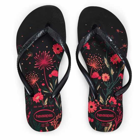 Havaianas Джапанки Hav. Slim Organic Black/pink 33/34 Flip Flops Unisex Kids  