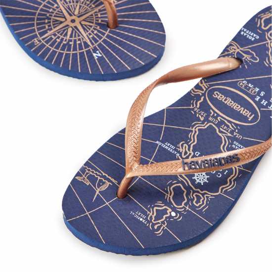 Havaianas Джапанки Hav. Slim Nautical Navy Blue/rose G Flip Flops Unisex Kids  