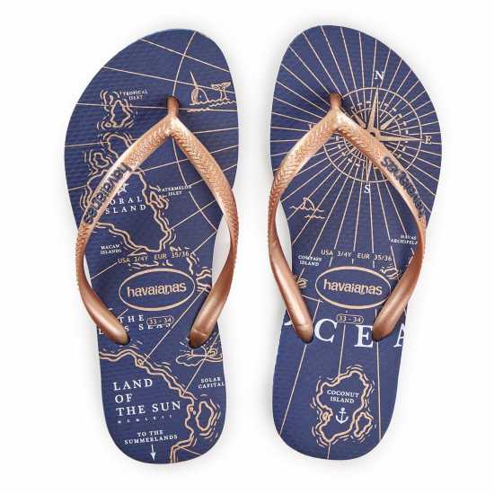 Havaianas Джапанки Hav. Slim Nautical Navy Blue/rose G Flip Flops Unisex Kids  