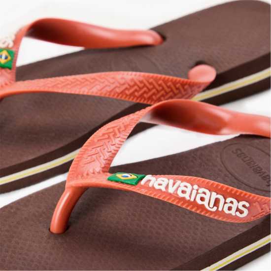 Havaianas Джапанки Hav. Brasil Logo Dark Brown/ceramic Flip Flops Unisex Kids  