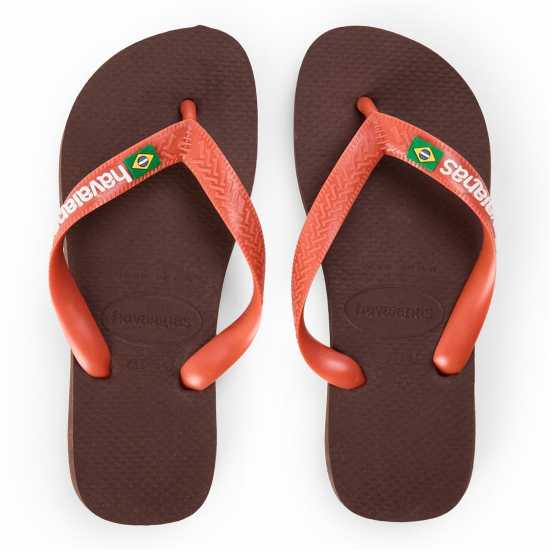 Havaianas Джапанки Hav. Brasil Logo Dark Brown/ceramic Flip Flops Unisex Kids  