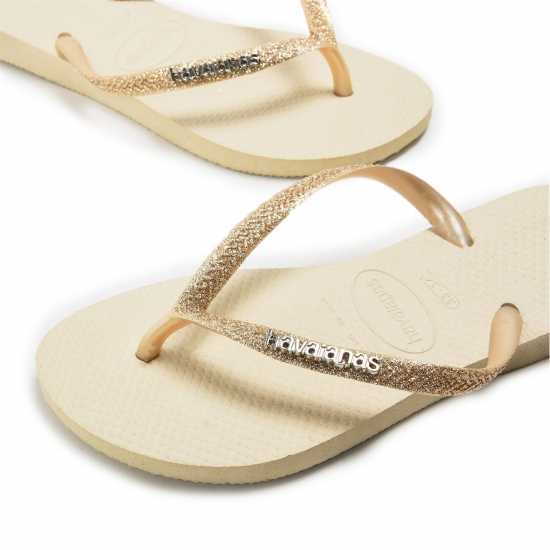 Havaianas Джапанки Hav. Slim Glitter Ii Beige 33/34 Flip Flops Unisex Kids  