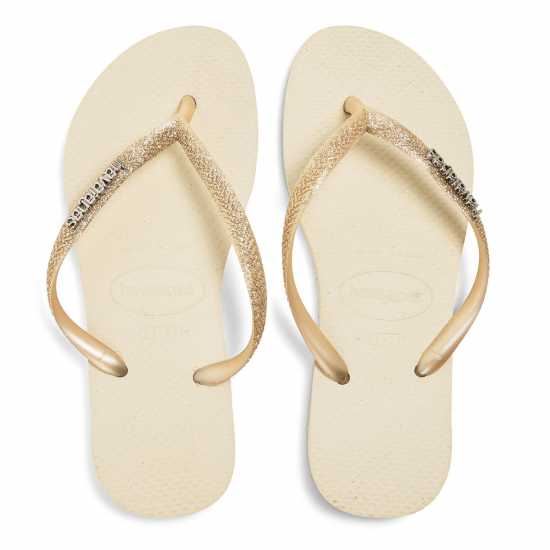 Havaianas Джапанки Hav. Slim Glitter Ii Beige 33/34 Flip Flops Unisex Kids  