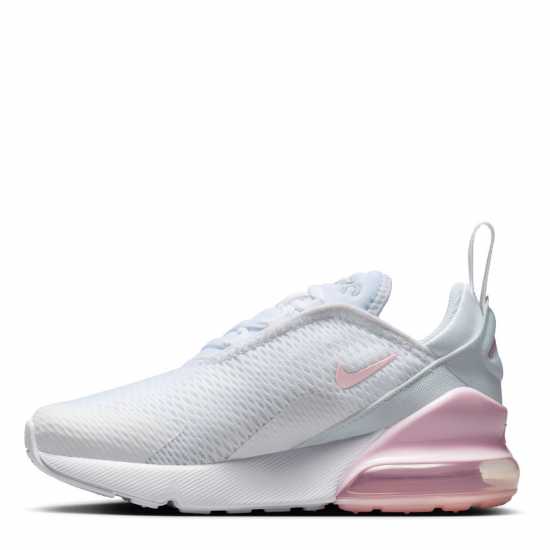 Nike Air Max 270 Little Kids' Shoe Бяло/Розово/Сиво 