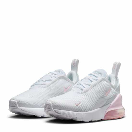 Nike Air Max 270 Little Kids' Shoe Бяло/Розово/Сиво 