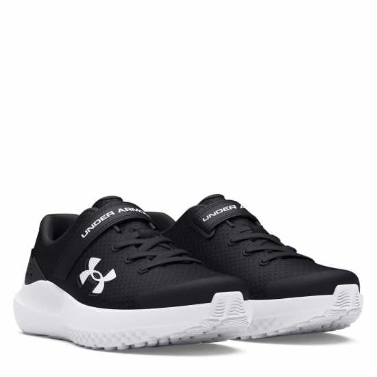 Under Armour Surge 4 Ac Running Shoes Unisex Childrens Черно/Бяло Under Armour Surge 4 Ac Running Shoes Unisex Childrens Черно/Бяло