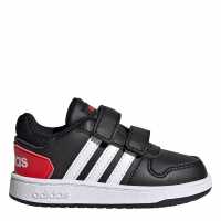 Adidas Hoops Court Infant Boys Trainers Black/White/Red Детски маратонки
