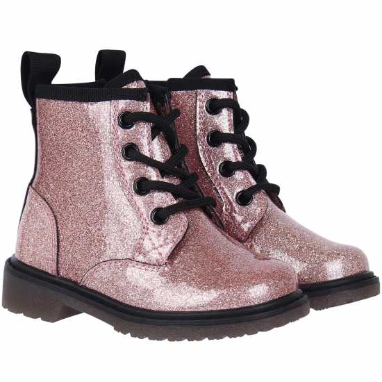 Miso Brandi Infant Girls Boots Pink Glitter Детски ботуши