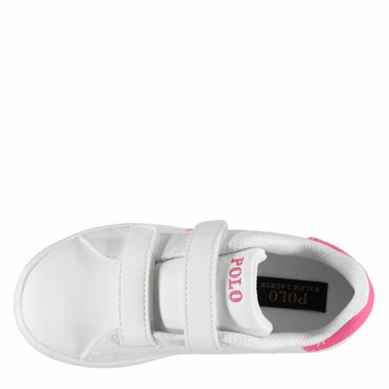 Polo Ralph Lauren Bilton Touch Fastening Trainers Infants White/Fuschia Бебешки обувки и маратонки