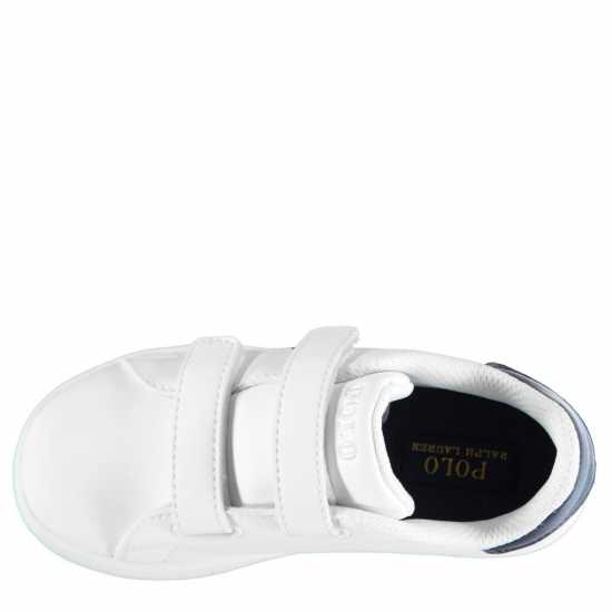 Polo Ralph Lauren Bilton Touch Fastening Trainers Infants White/Navy Бебешки обувки и маратонки