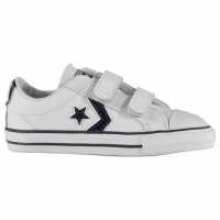 Converse Chuck Taylor All Star Ox Trainers White/Navy Детски маратонки