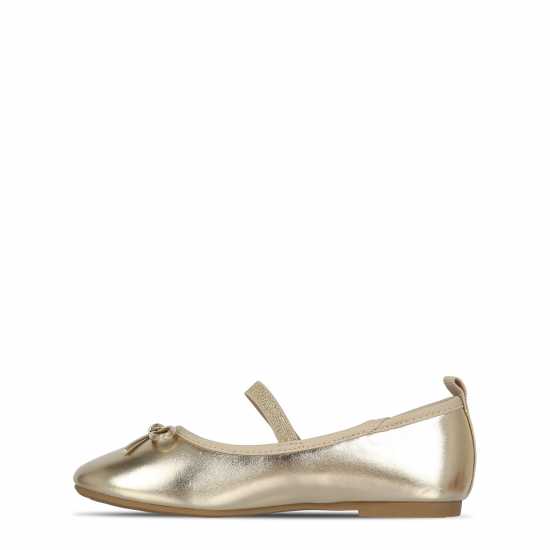 Metallic Ballet Pump Gold Детски обувки