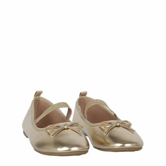 Metallic Ballet Pump Gold Детски обувки